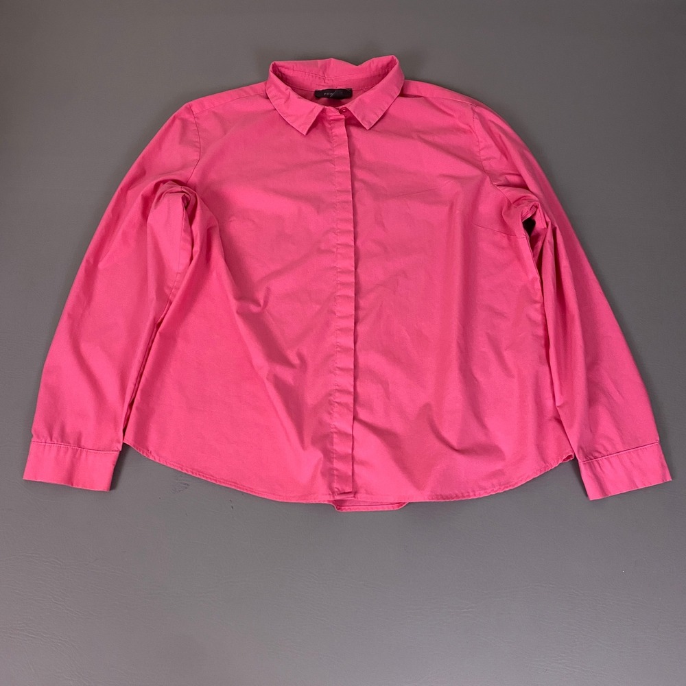 Primark Button Down Shirt Women's Size US 16 Hot Pink  Long Sleeve Stretch **